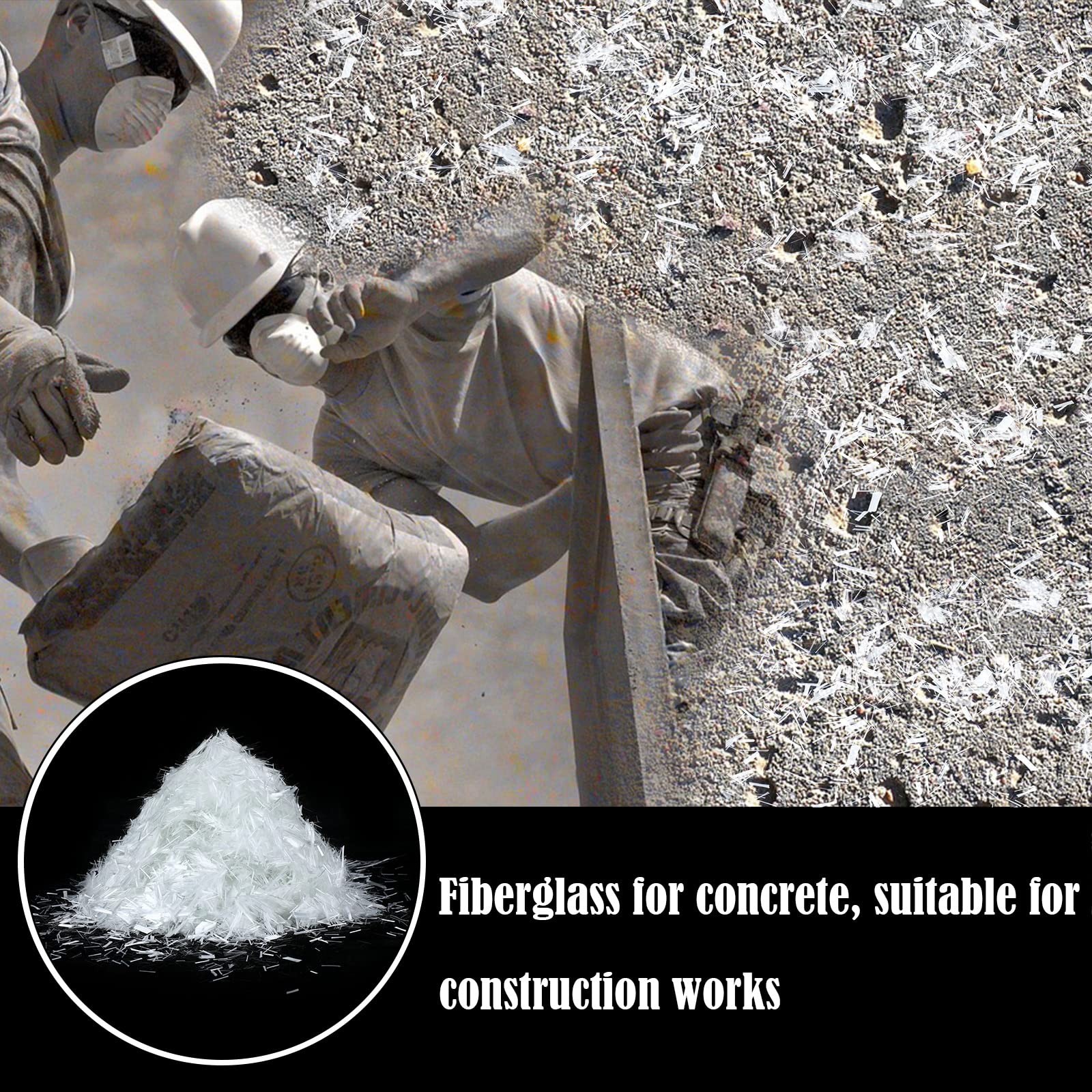 Marsui 10 lb 3/4” (19 mm) Fiberglass for Concrete Cement Mortar Mix, White