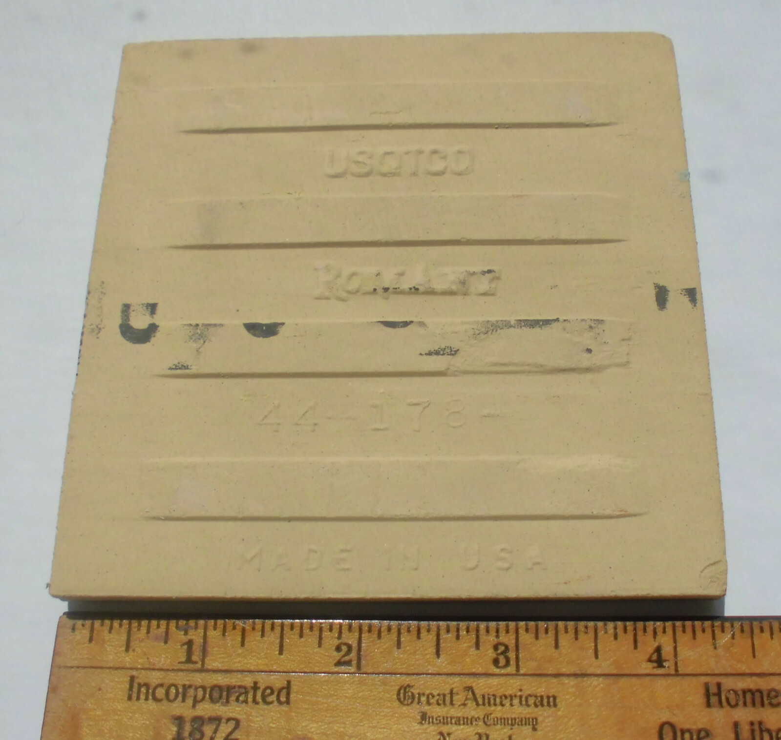 1 pc. Matte Ceramic Tile *Green* by The Romany Tile Co. 4-5/16″ Vintage NOS