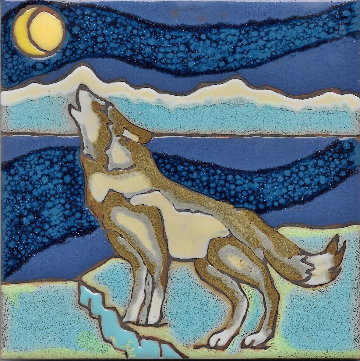 Ceramic Tile Wolf endangered hot plate wall decor backsplash installation mural
