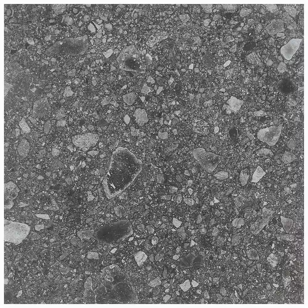 Luxe Terrazzo Charcoal 23.54 In. X 23.54 In. Matte Terrazzo Look Porcelain Floor
