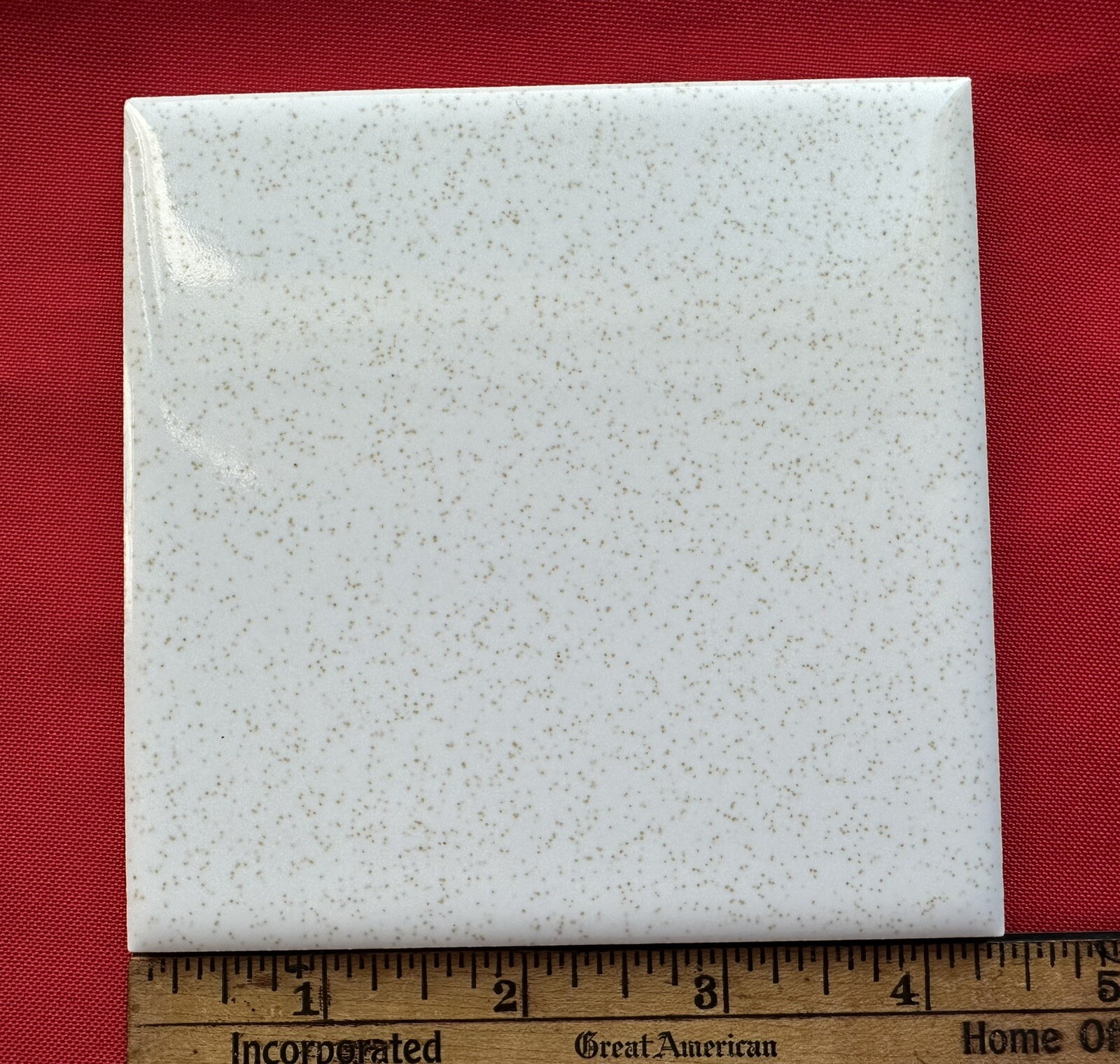 1 pc. Gold Dust: by Color Tile Co. 4-1/4″ Glossy Ceramic Tile: Made 1970’s-90’s