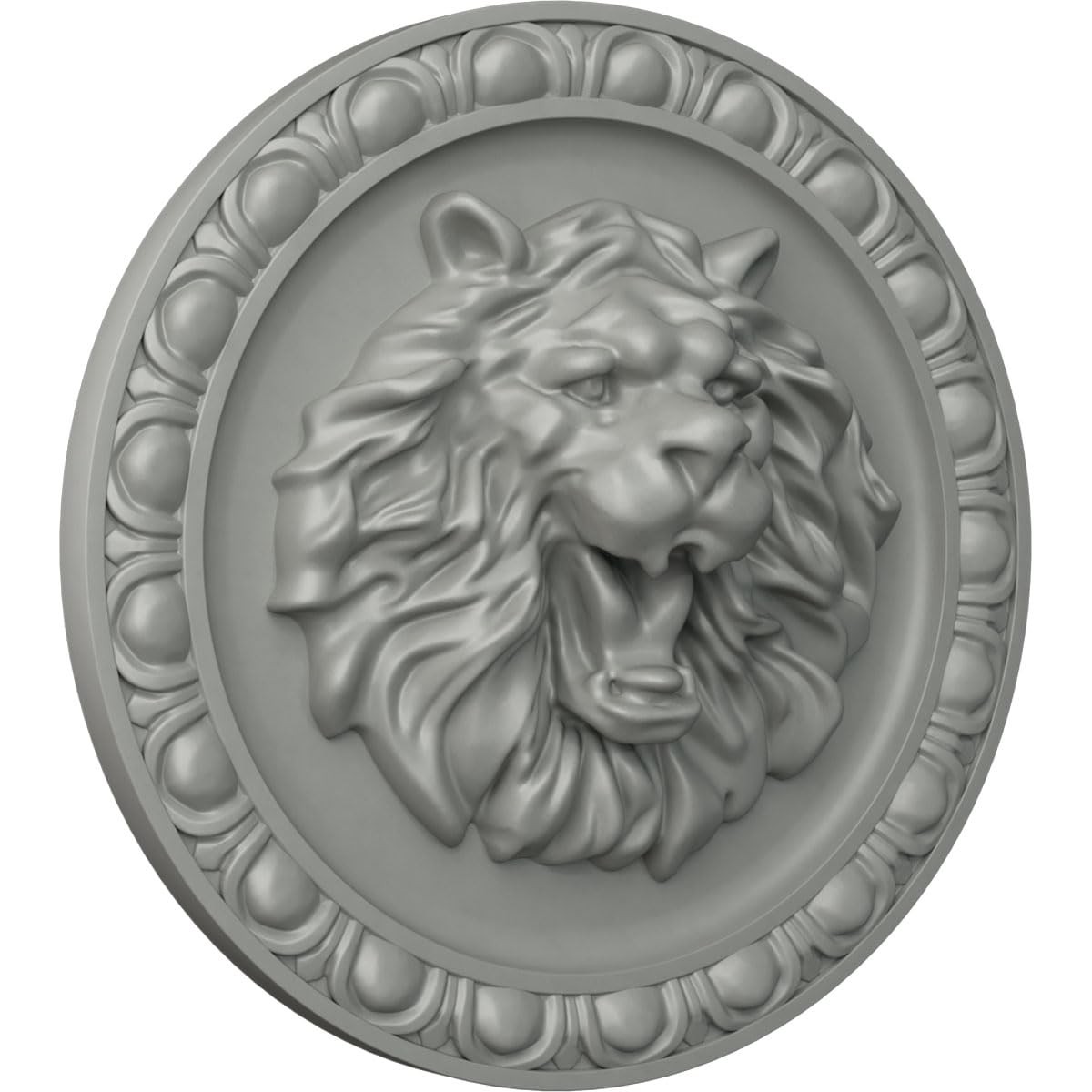 Primed ROS08X08LI Lion Rosette Decorative Applique Hardware 7 3/4×2 Inch