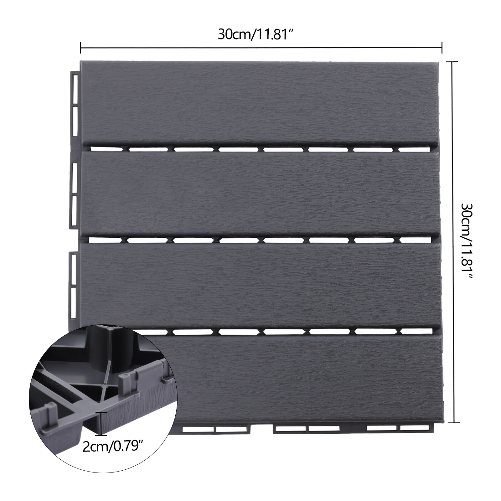 30pcs Deck Tiles Interlocking Patio Flooring Pavers Tiles In/outdoor Non-slip