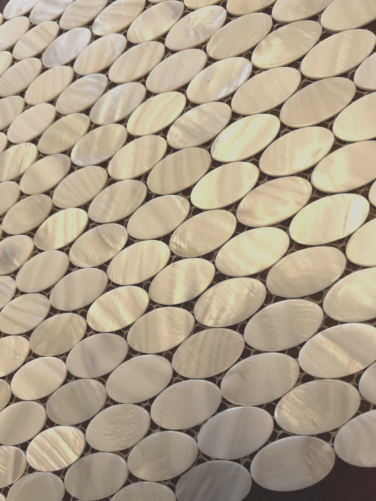 10 Mother of Pearl Real Sea Shell Mosaic Tile 12″x12″ Sheet 1″ Oval Tiles