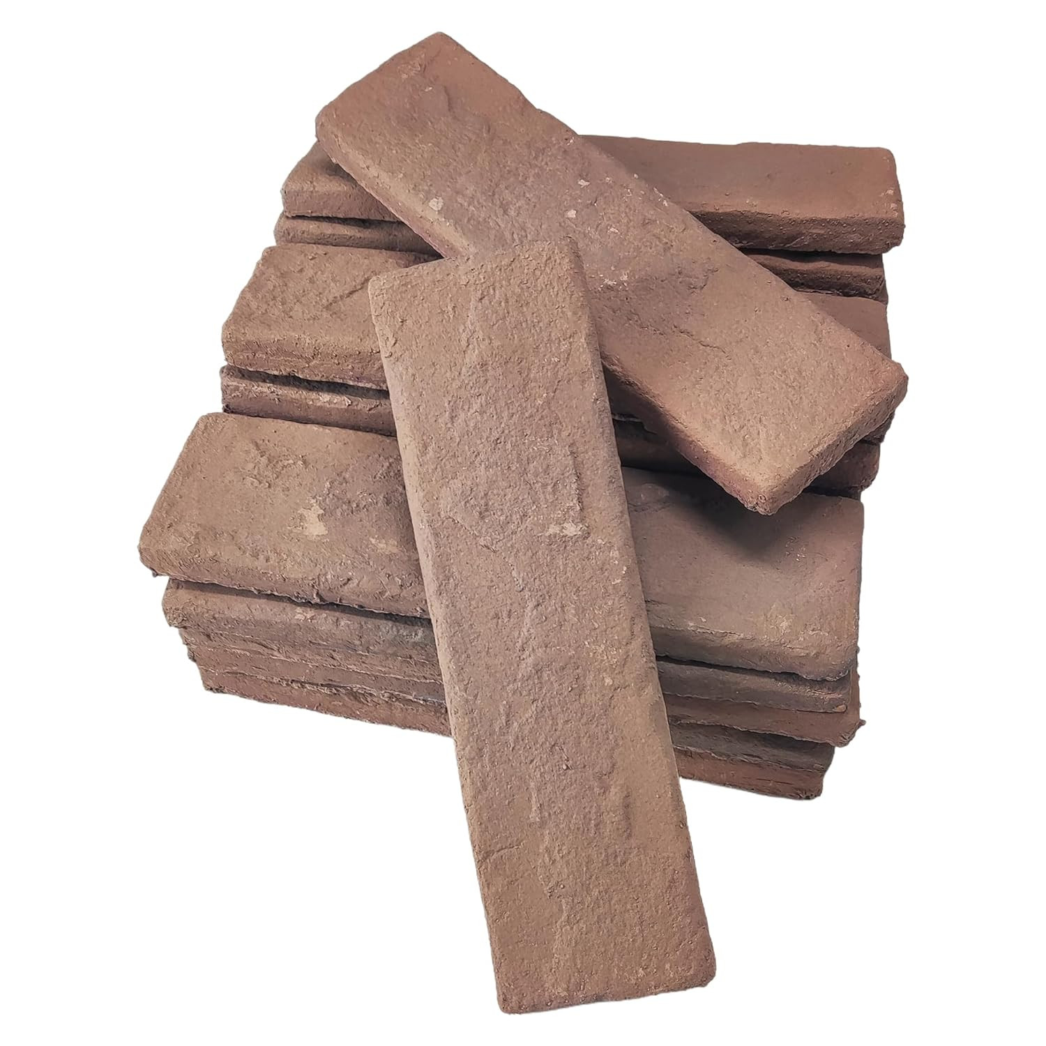 Brown Thin Wall Brick Veneers, 20 Pcs, 2.4″ x 7.9″ for Interior/Exterior Use