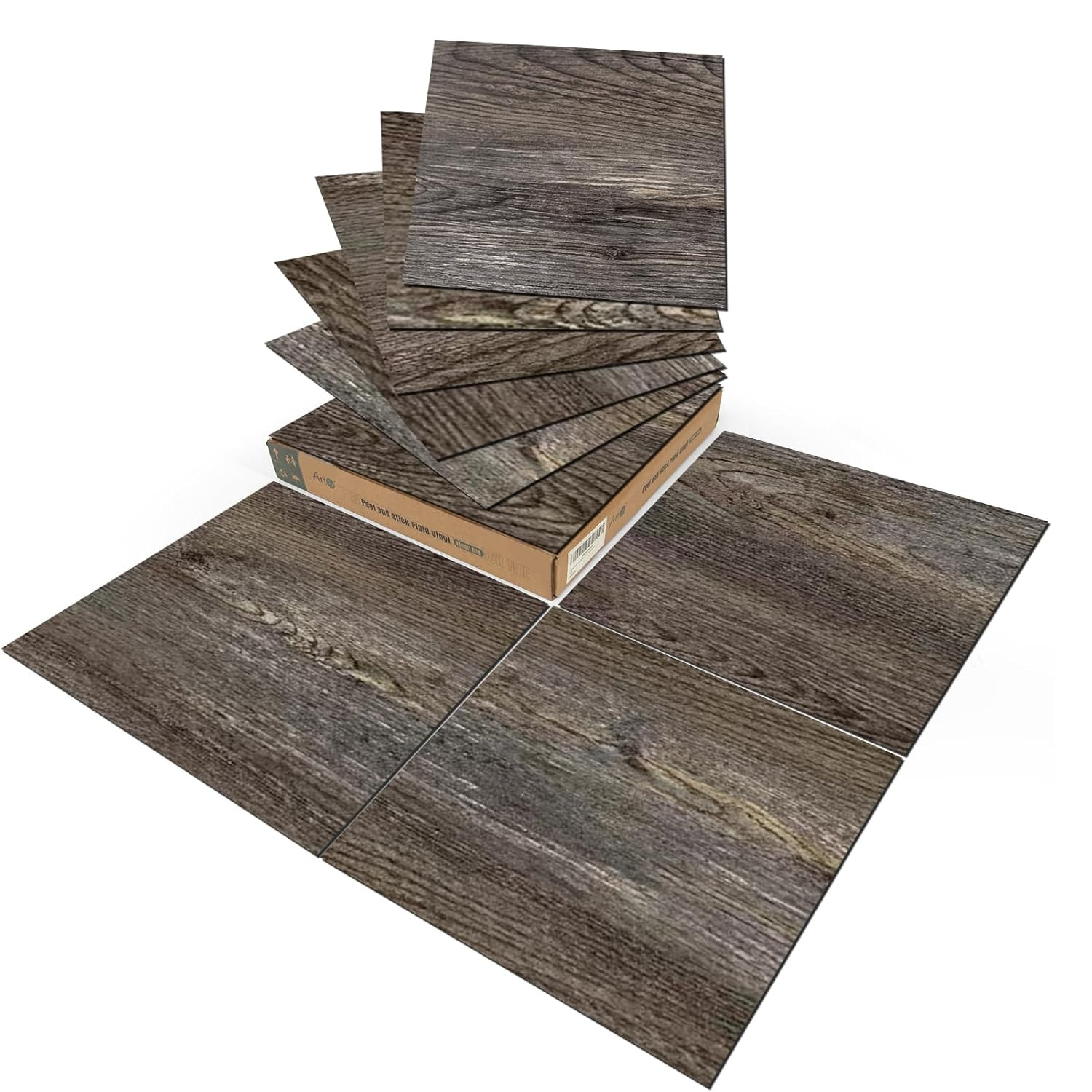 Peel and Stick Vinyl Floor Tiles 30-Pack 12 X 12 Inch, Self Adhesive Waterproof