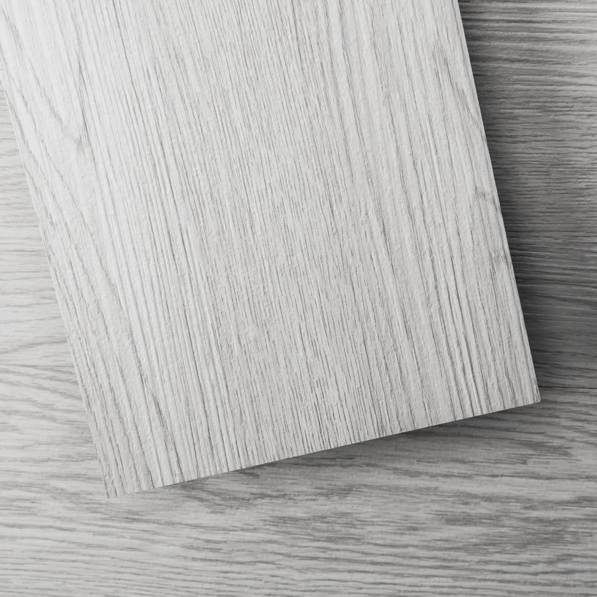 Peel and Stick Floor Tile Vinyl Wood Plank 36-Pack 54 Sq.Ft, Light Grey, Rigid S