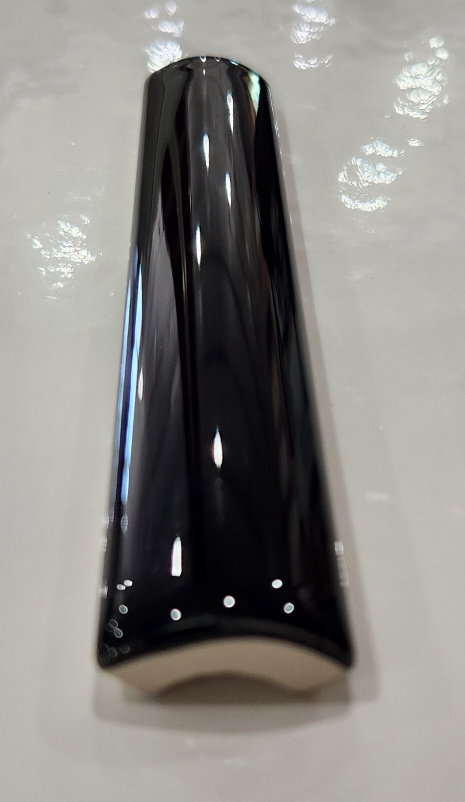 Glossy Black Quarter Round Ceramic Tile 1×6 Inch