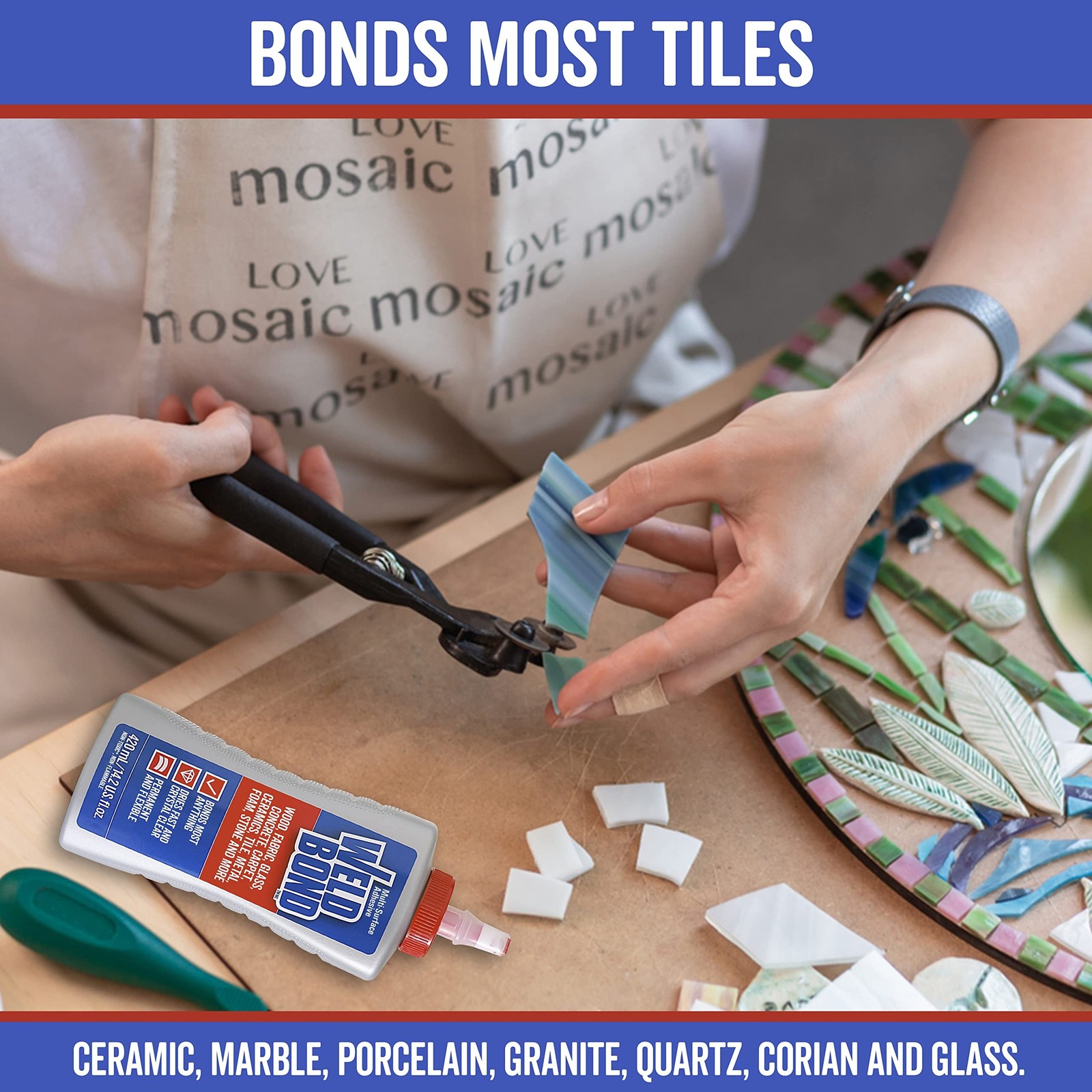 Weldbond Multi-Surface Strong Glue – Fast Drying Glue for Wood, Tile, Cera