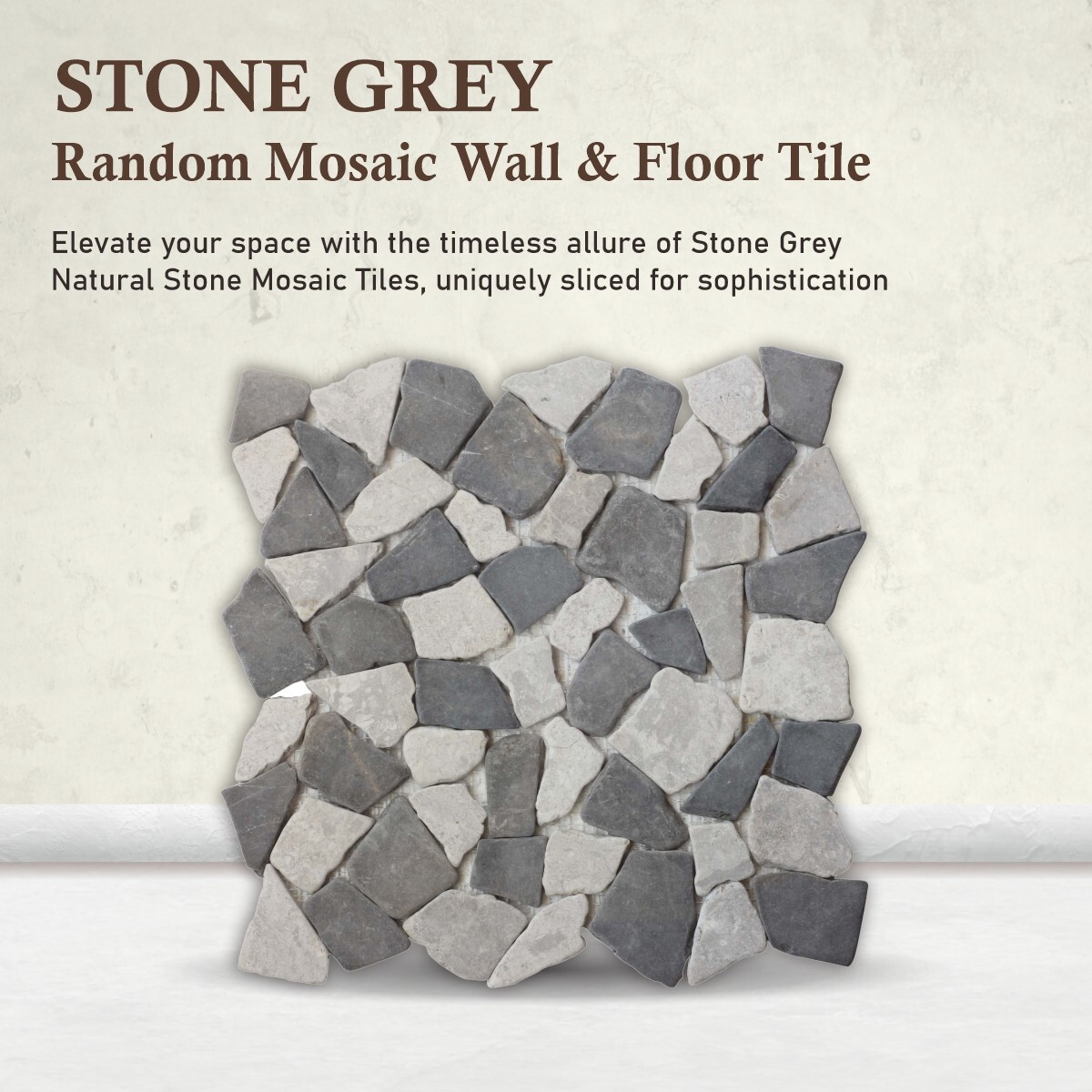 Stone Grey Random Mosaic Wall & Floor Tile ($10.45/SqFt)