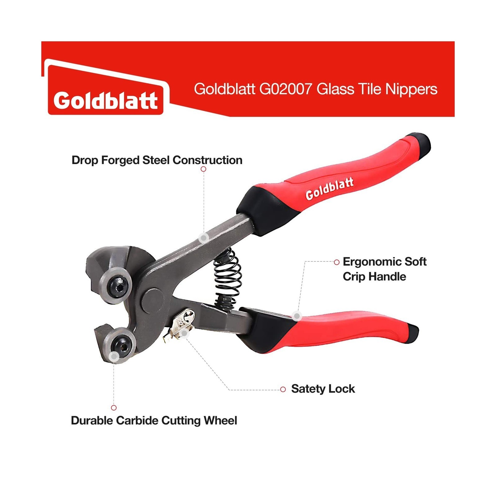 2-Piece Glass & Ceramic Tile Nipper Set, Wheeled & Heavy Duty Pliers