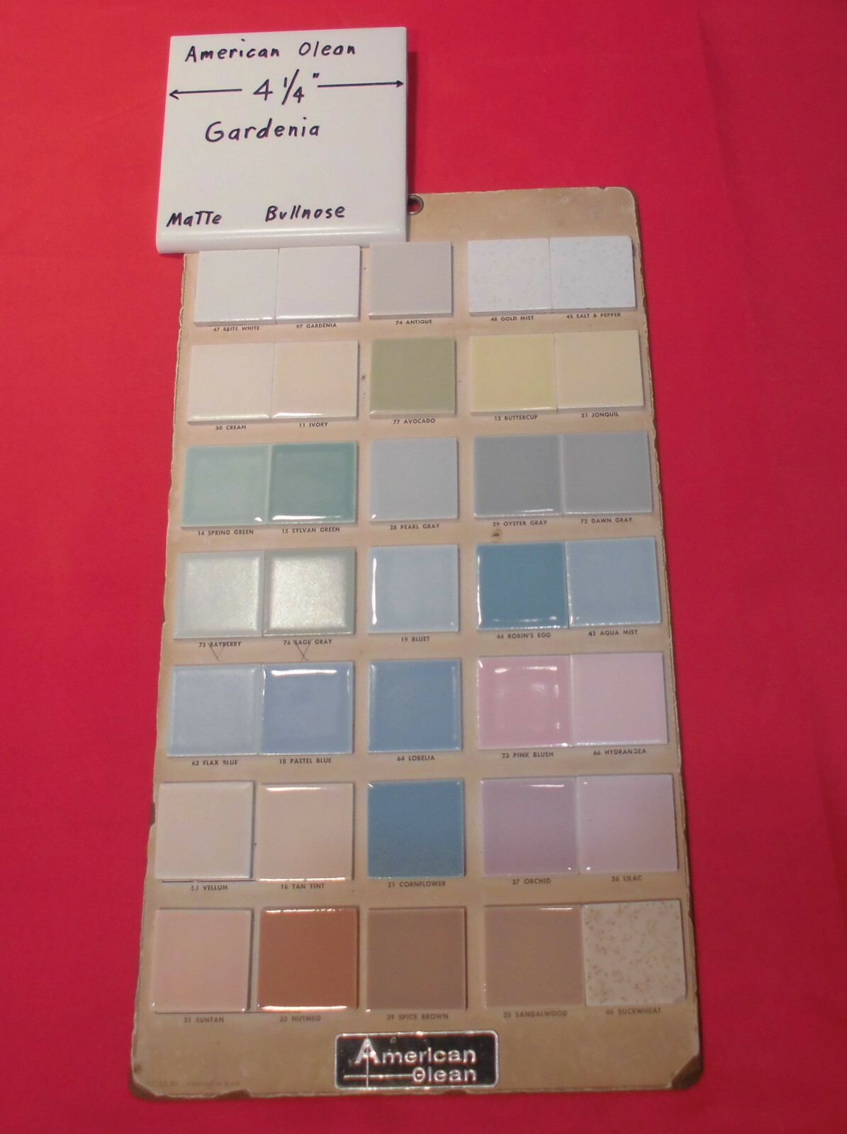 1 pc. Bullnose Ceramic Tile *Off-White – Gardenia* 4-1/4″ by American Olean #97