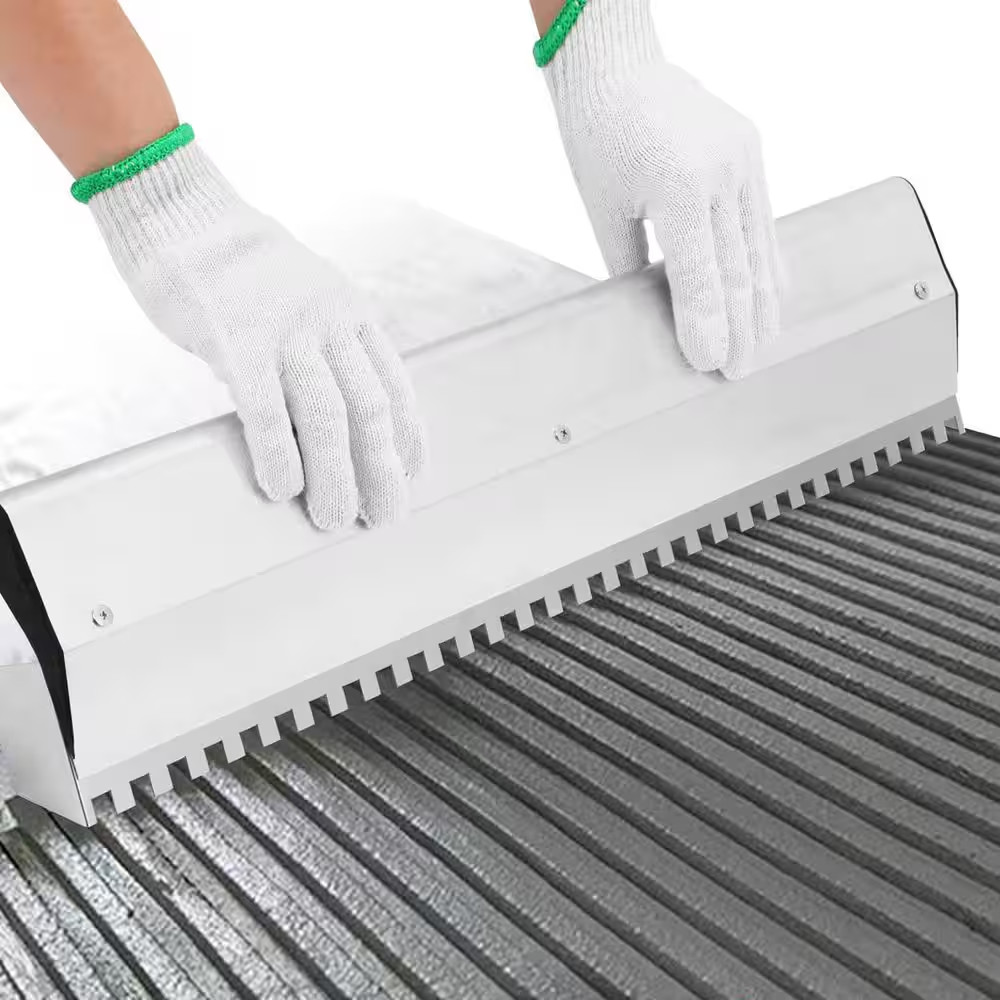 24 X 4 Square Notch Trowel with Aluminum Alloy Frame for Large Tile Flooring and