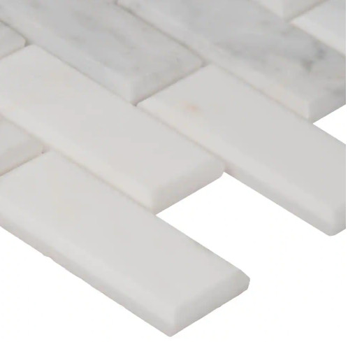 MSI Arabescato Carrara 11.81 in Honed Marble Look Floor and Wall Tile Sheet