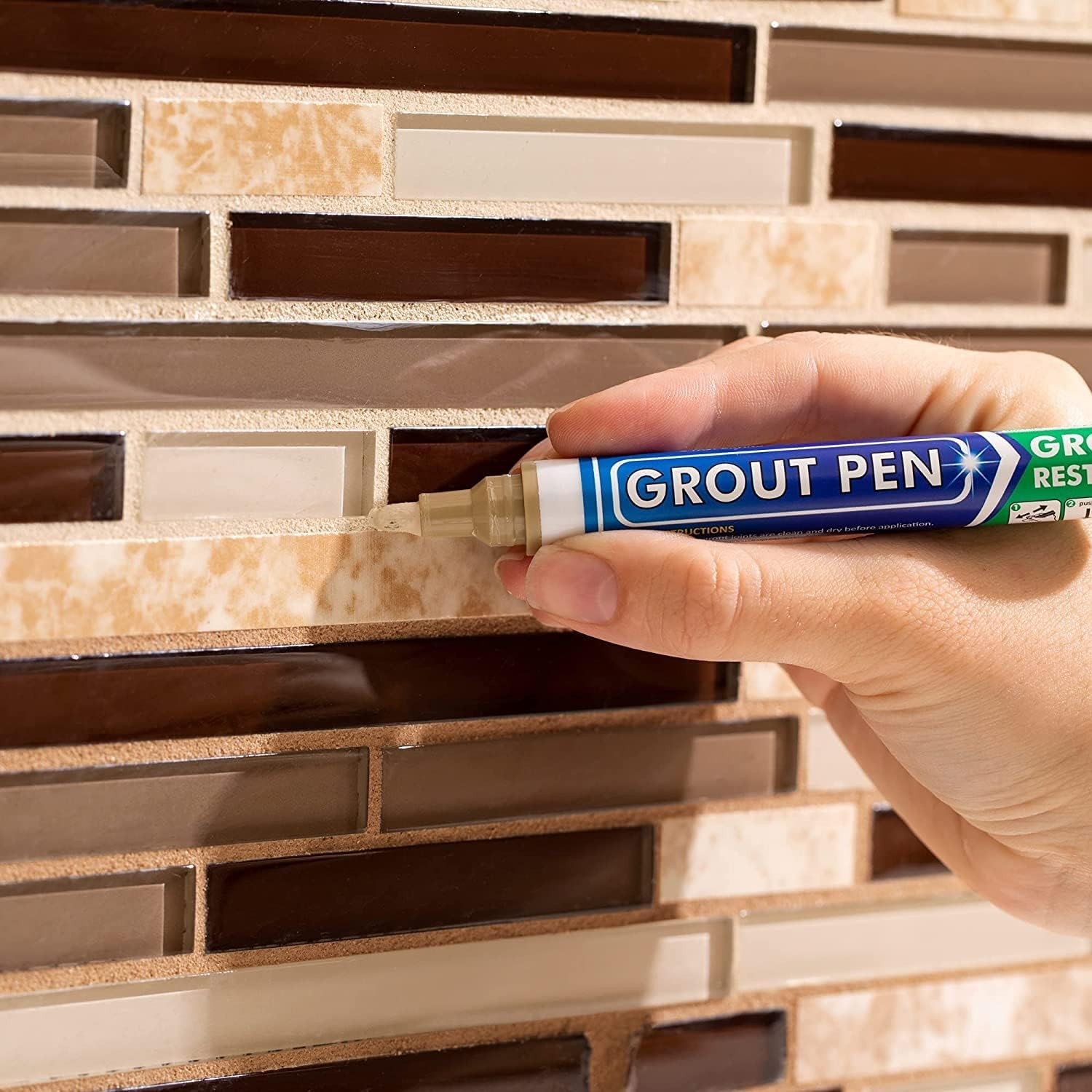 Grout Pen Beige Tile Paint Marker: Waterproof Grout Paint, Tile Grout Coloran…