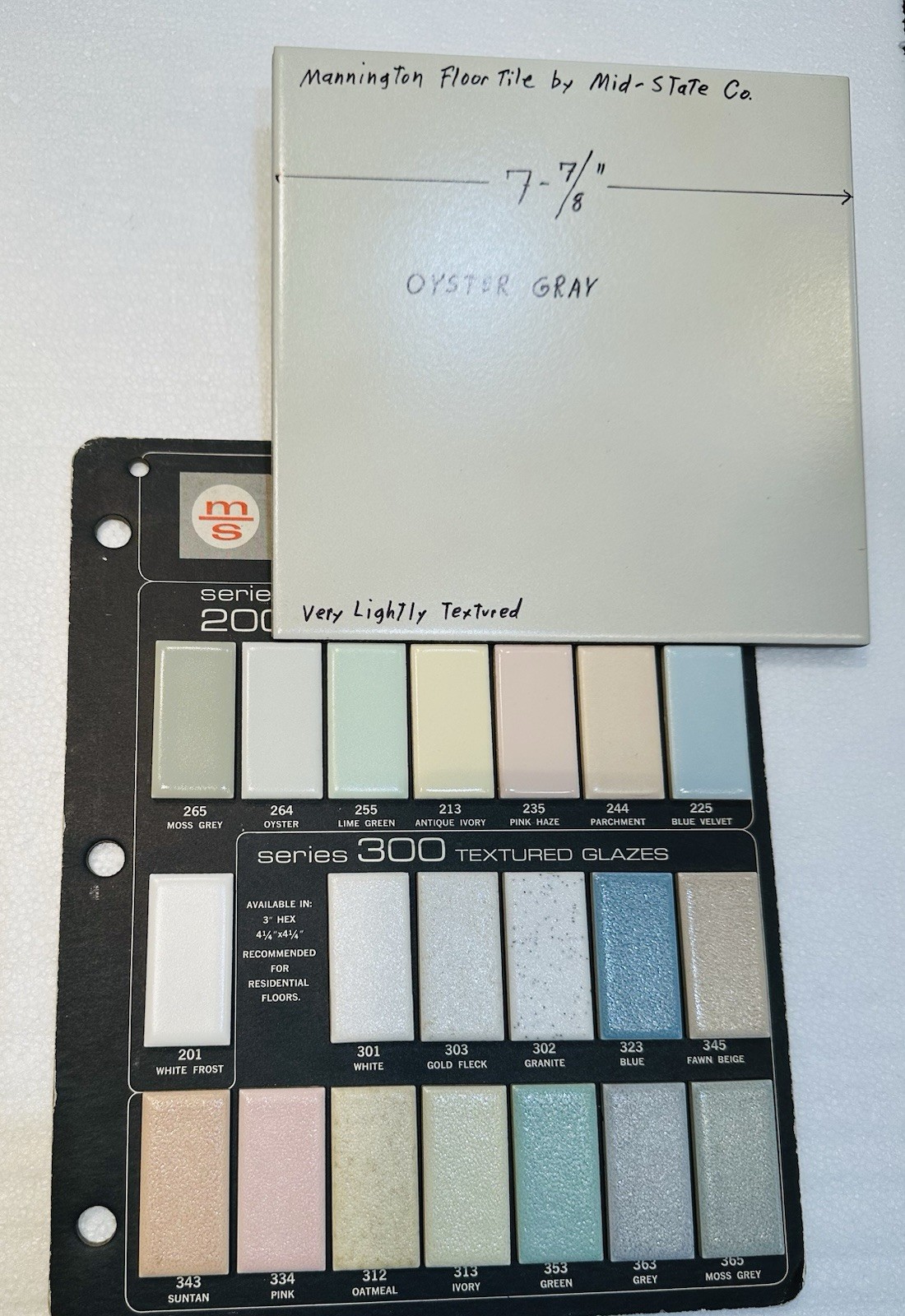 1 pc. Oyster Gray: Ceramic Floor Tile: 8″ X 8″ Lightly Textured by Mid-State Co.
