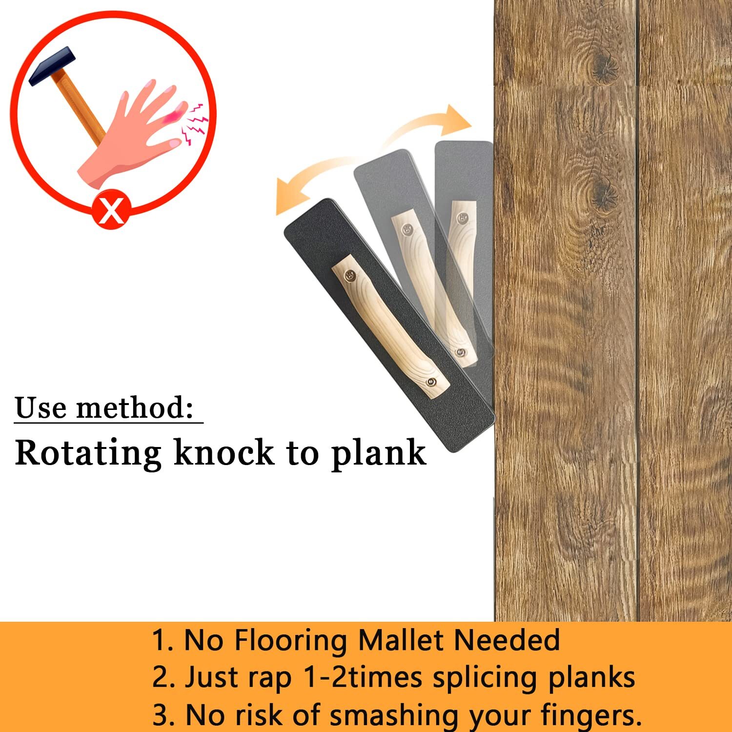 Tapping Block, NAACOO Flooring Tools – Heavy Big Tapping Block for Vinyl Plank