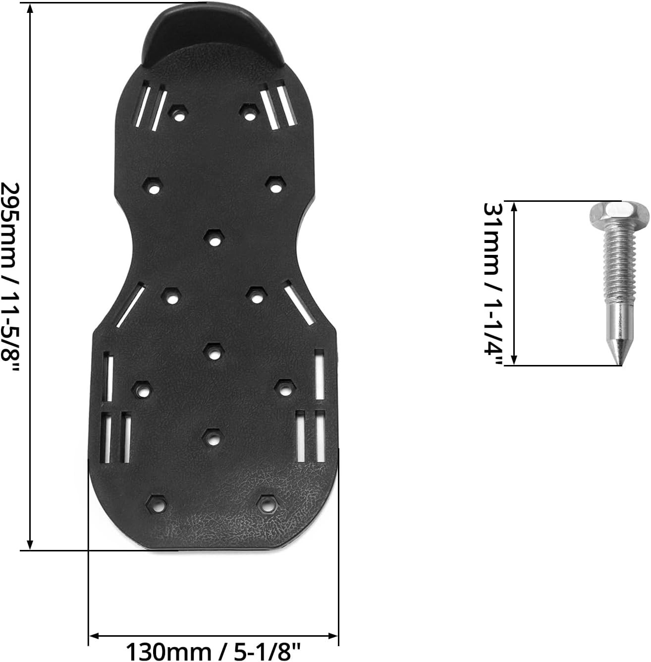 4 Pair Gunite Spiked Shoes 3/4in Short Spikes for Epoxy Concrete Floor