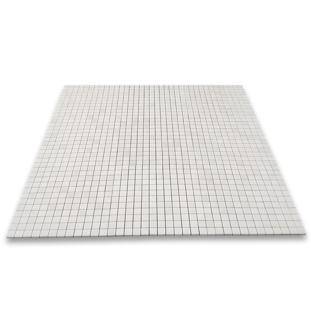 T24XH Greek Thassos White Marble 1×1 Square Mosaic Wall Floor Tile Honed