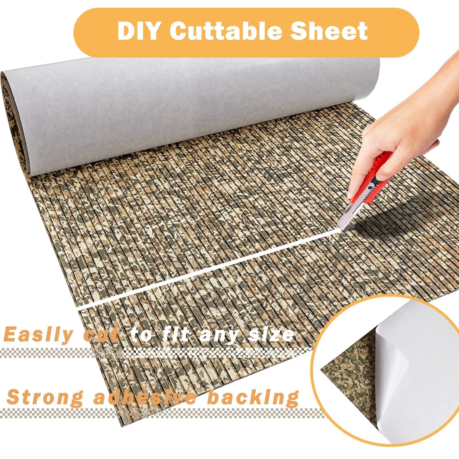 Boat Flooring EVA Foam Boat Decking Camo 94″x45″/35″/23″ Non-Slip Boat Mat Se…