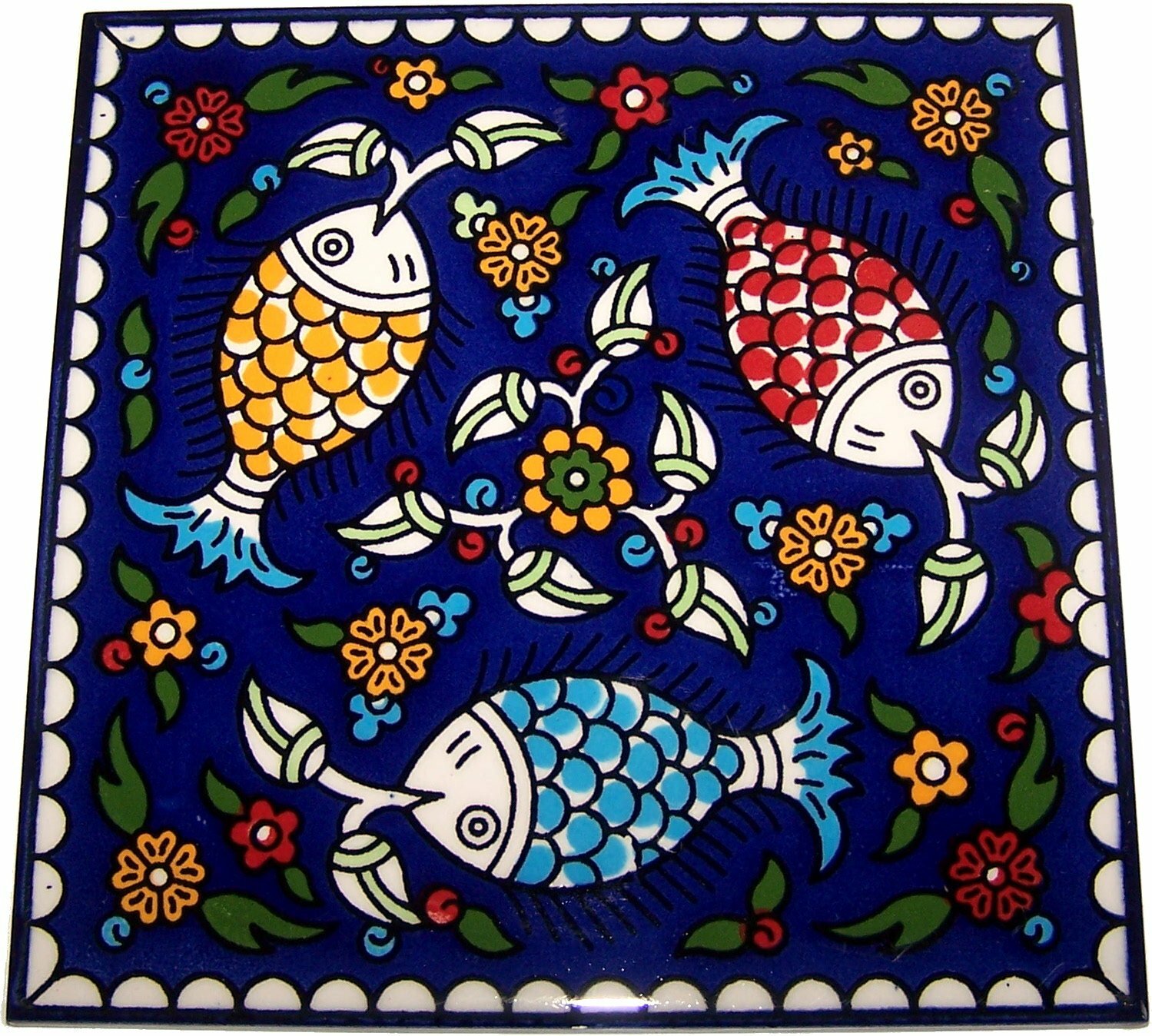 Modular Hand Painted Tile from Jerusalem Model IV – 6 Inches – Asfour Outlet