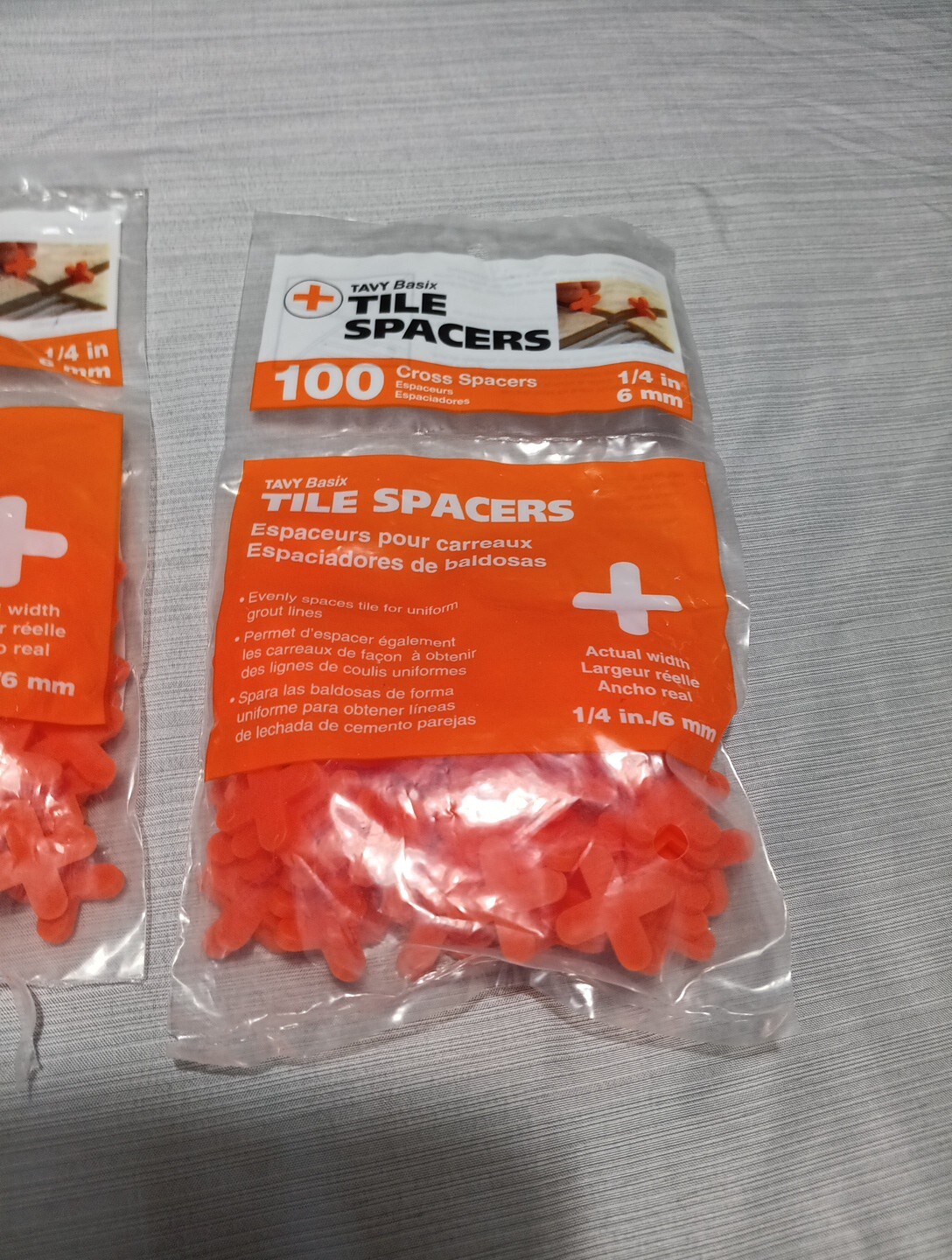 TAVY Basix Cross Tile Spacers ~ 1/4in 6mm ( 3 x 100 pieces )