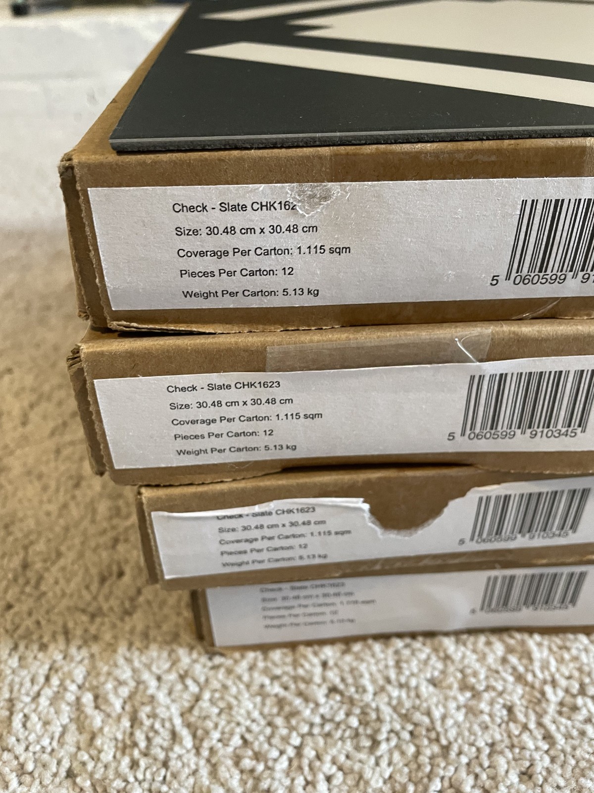 4 Cartons Harvey Maria Luxury Vinyl Tile Flooring LVT Slate Check 48 Square Feet