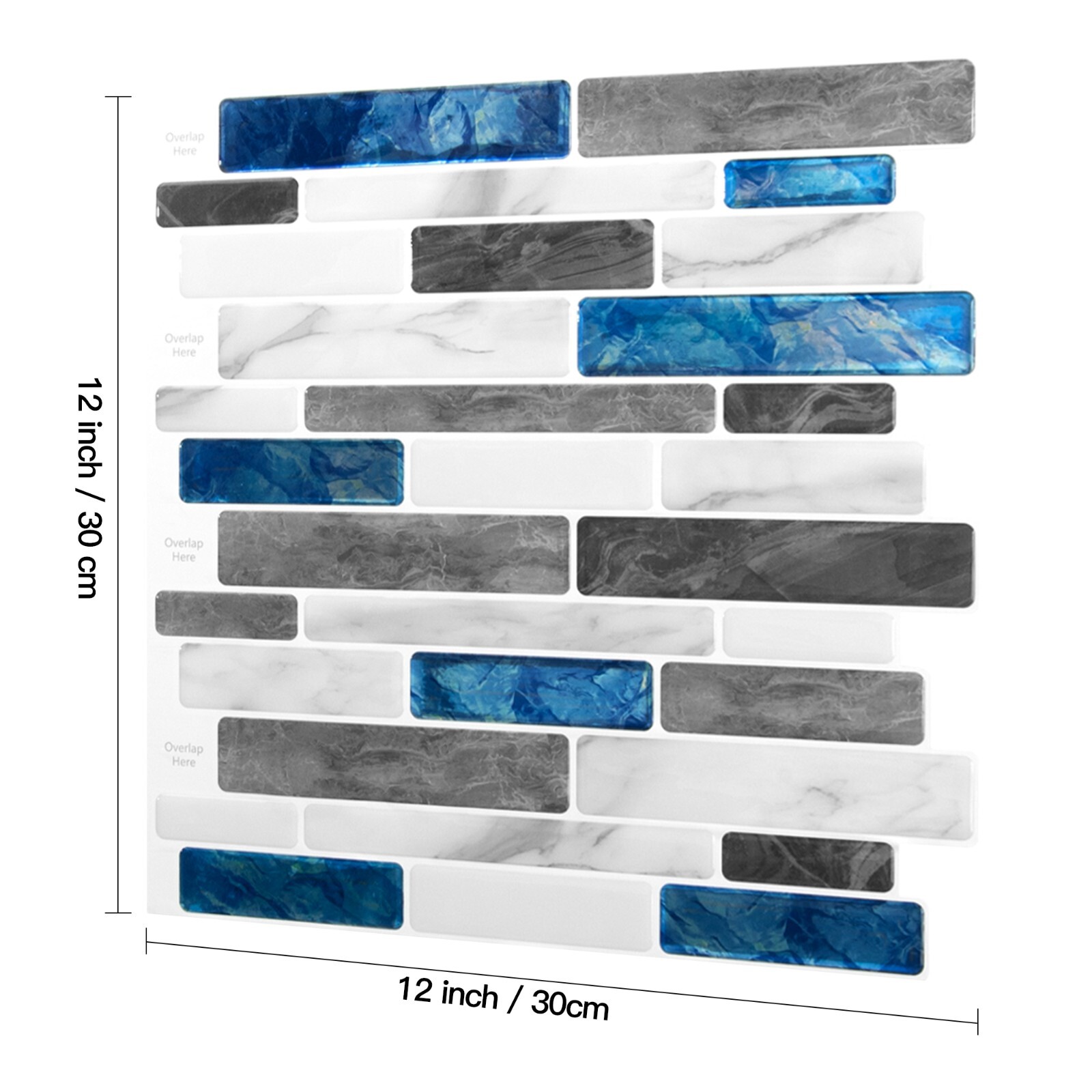 Art3d 10-Sheet Peel and Stick Backsplash for Kitchen, 12 x 12in. Marble Design
