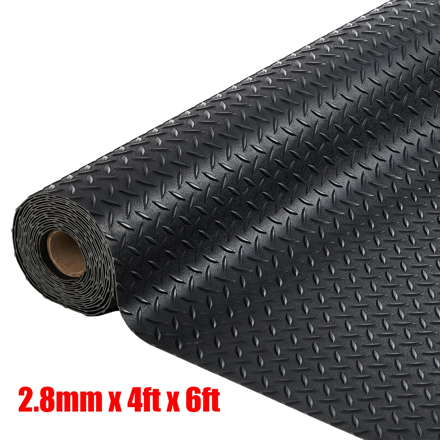 2.8mm x 4ft x 6ft Garage Floor Mat Diamond Plate PVC Garage Mats Flooring Roll