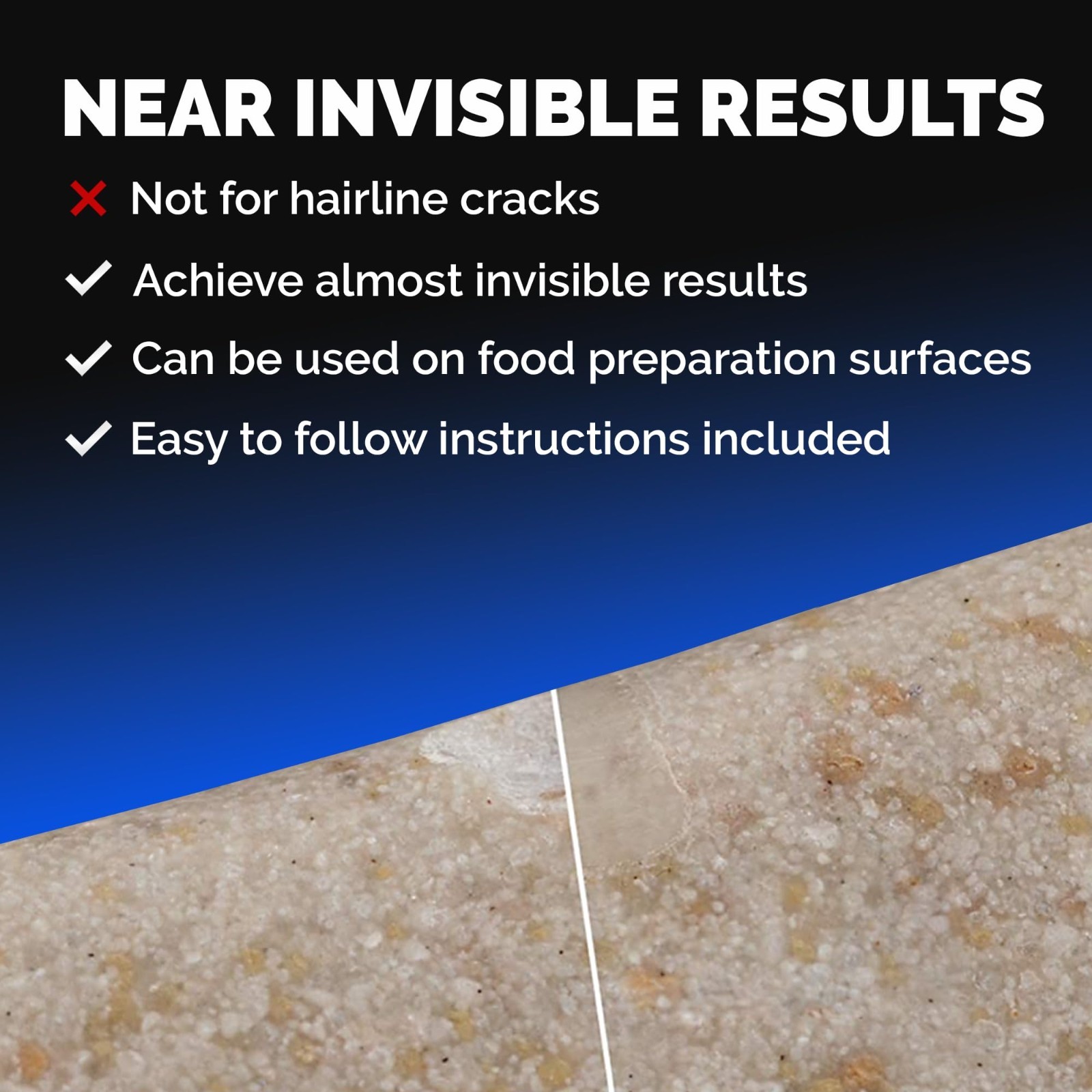 Granite Marble Porcelain Repair Kit – Clear Black Acrylic for Countertops Tiles