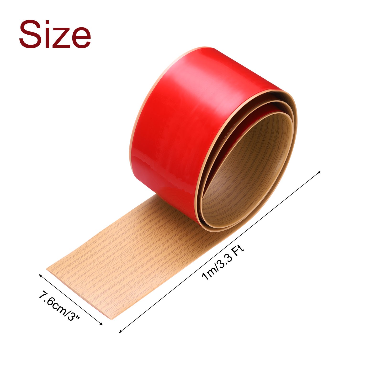 3.3Ft Floor Transition Strip Self Adhesive 3″ Vinyl Floor Cover Strip Oak