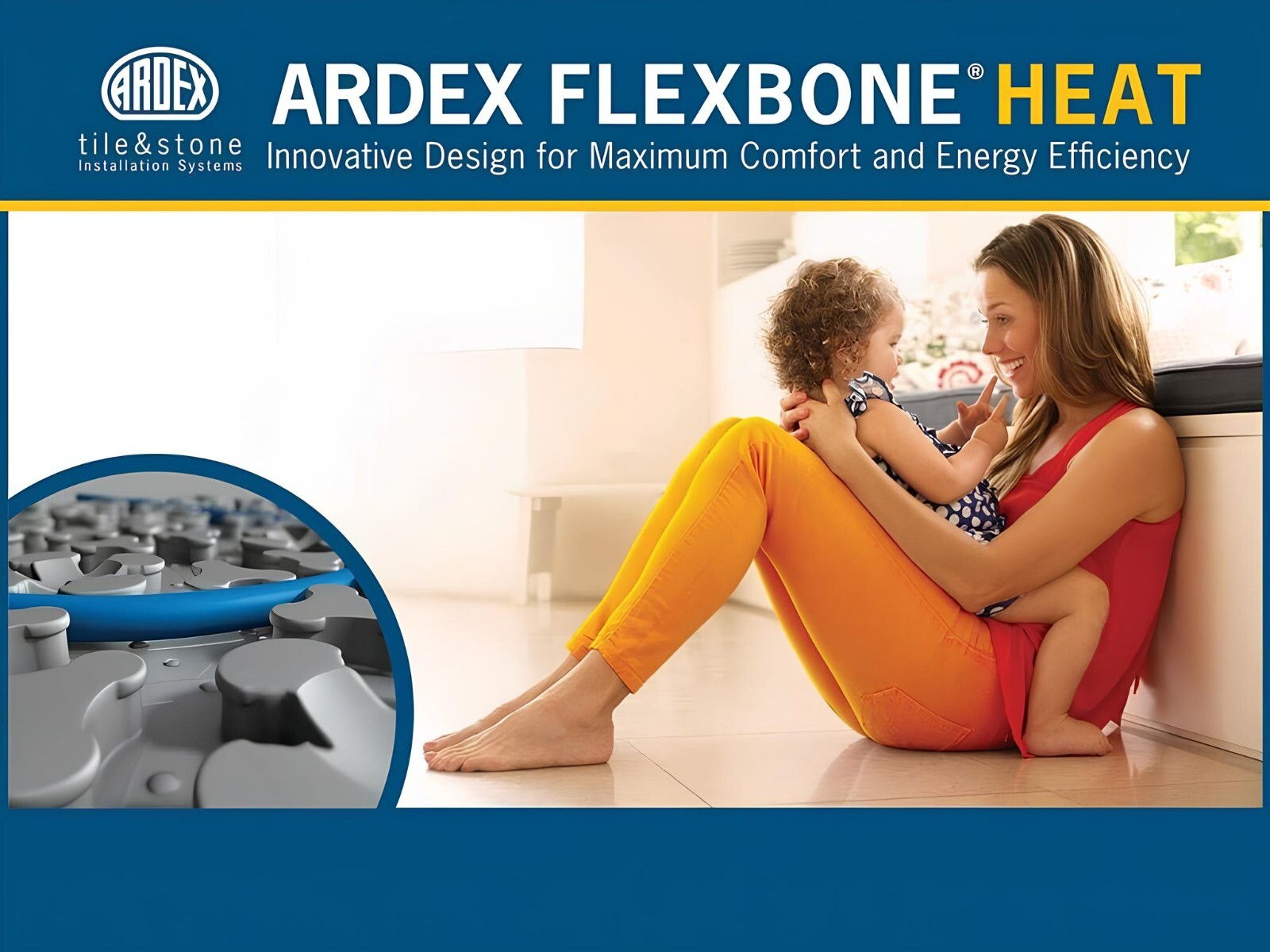 ARDEX FLEXBONE HEAT Radiant Floor Heating & Uncoupling Membrane Sheets 8.4 Sq Ft
