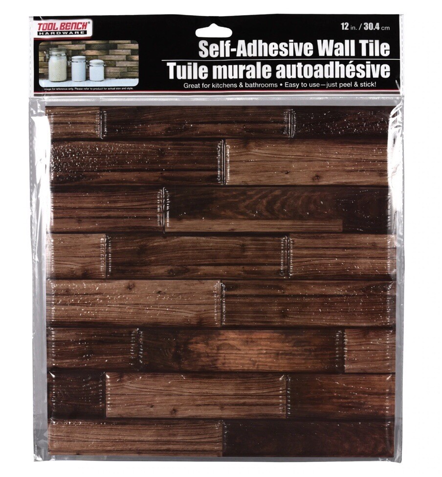 LOT of 5 Sheets Hardware Self Adhesive Tan, Brown and White Wall Tile, 12×12 in.