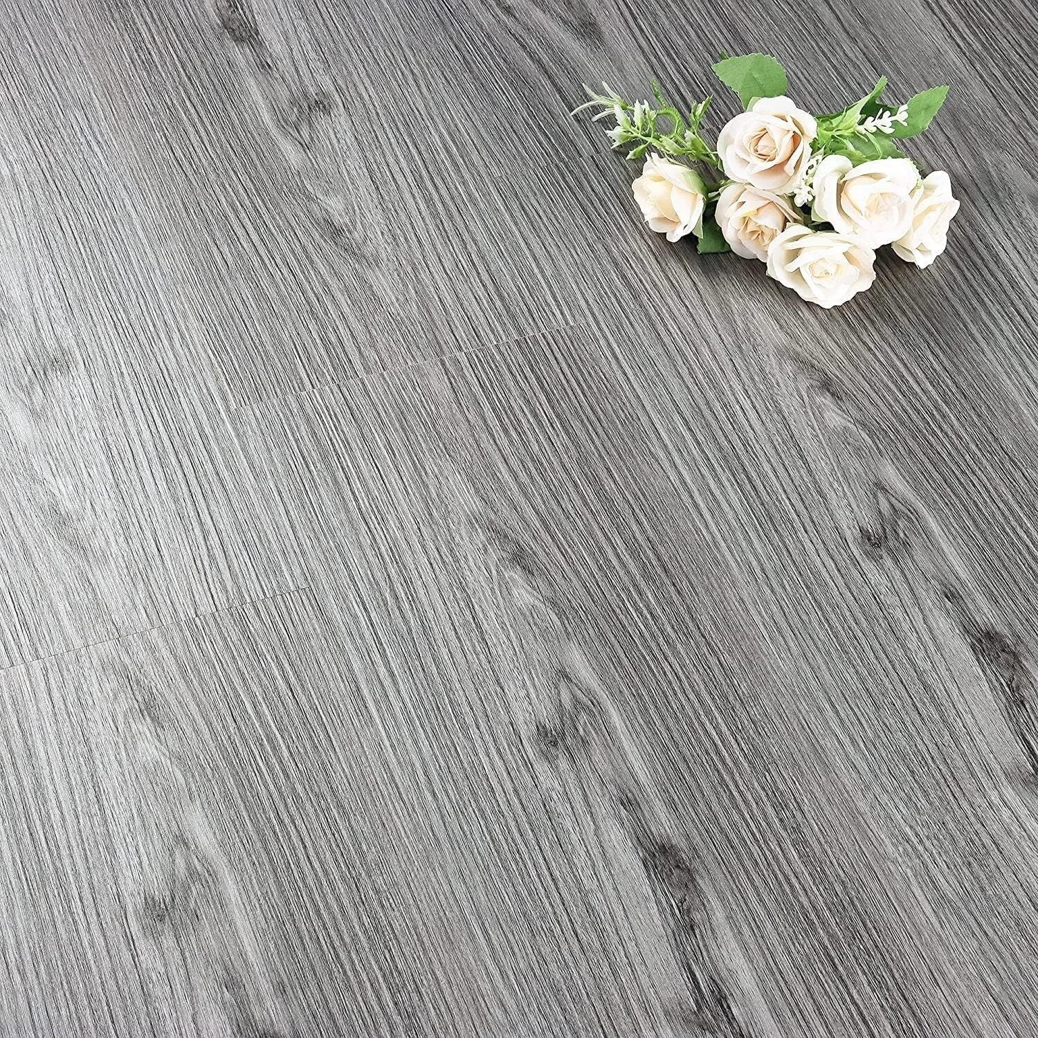 2pk- 6″X36″ 30 Sheets Peel & Stick Floor Tile Waterproof Grey Wood Vinyl Floor