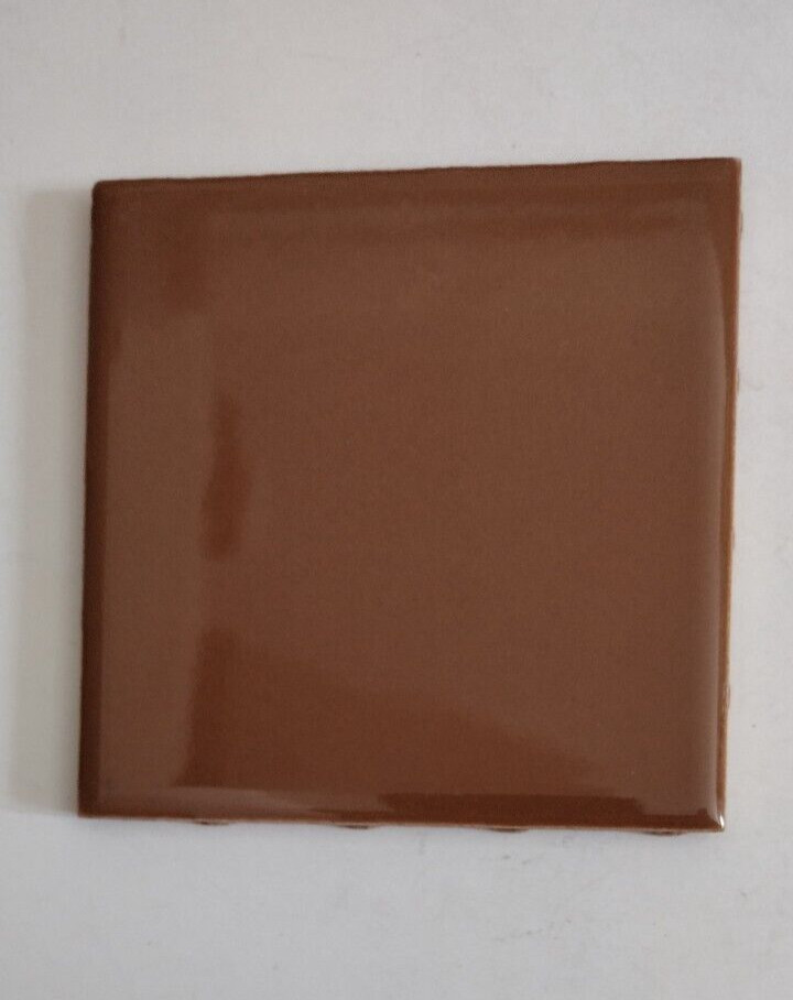 1 USCTCO Romany USA 4-1/4 Wall Tile 1950 Gloss Chocolate Brown Mocha Ceramic Vtg