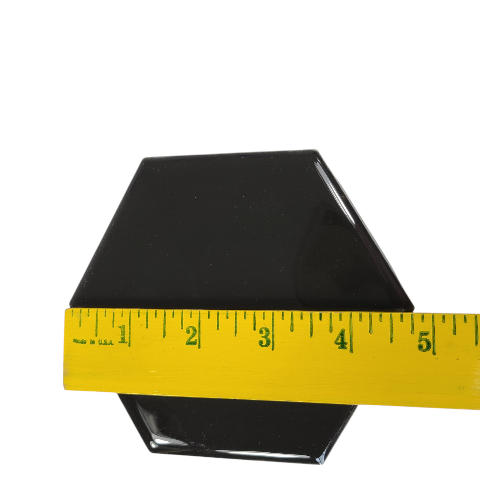 Black Ceramic Tile Hexagon Subway Vintage Mid Century Modern Rippled Beehive