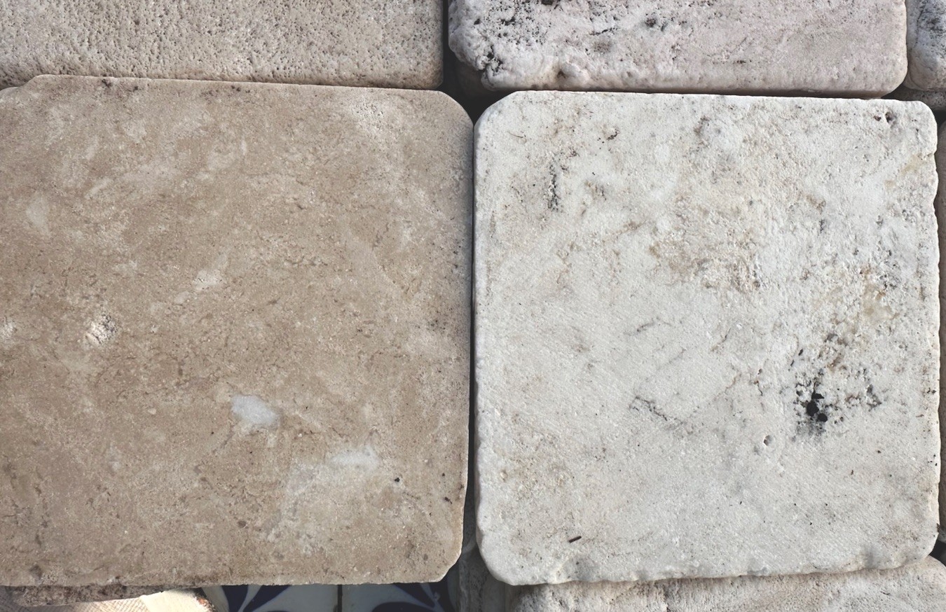 4×4 Tumbled Aged Travertine Tile Wall (Sold per SqFt/ 9 Tiles) Bath, Kit