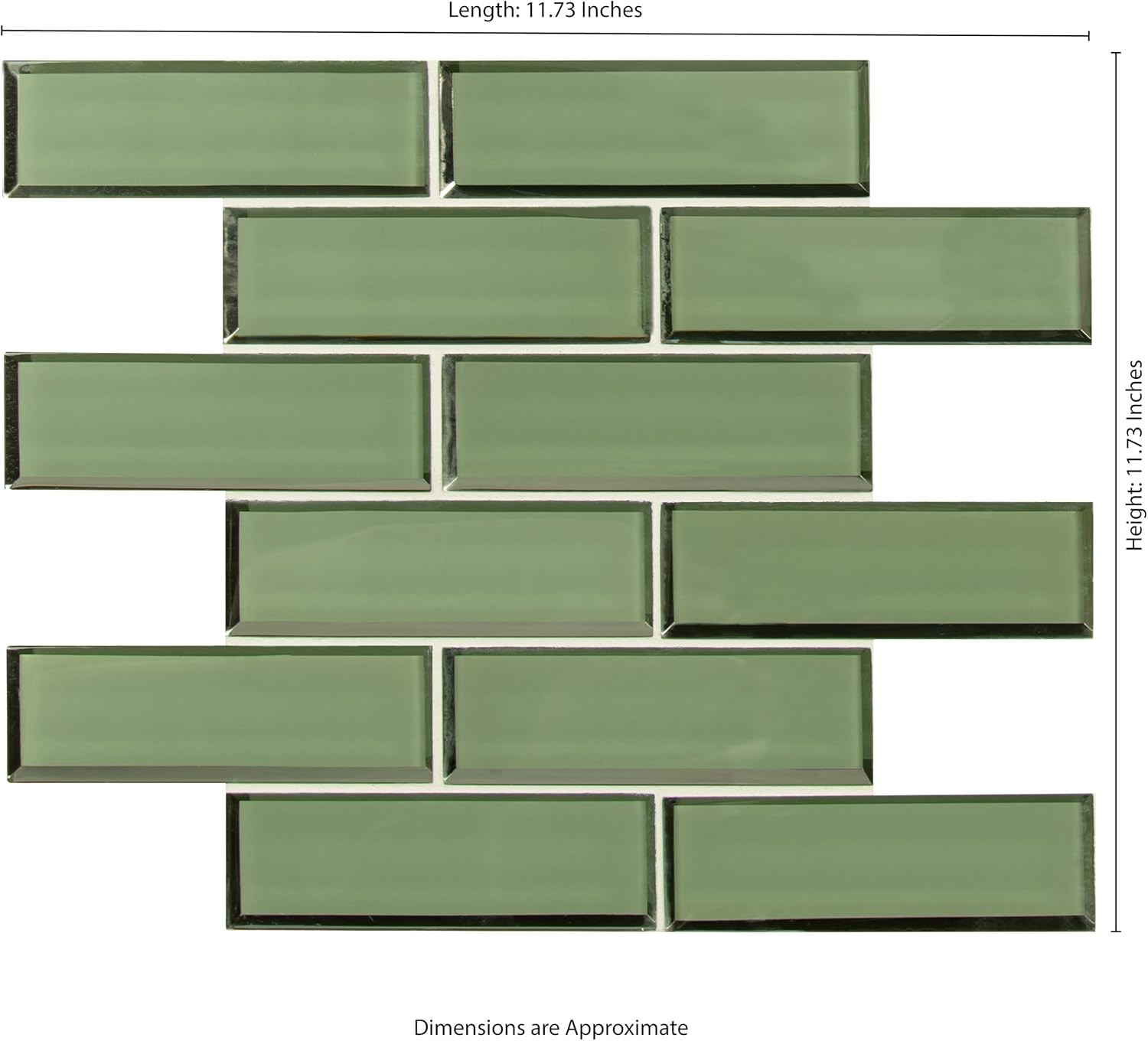 Beveled Glass Mesh-Mounted Tile 11.73″ x 11.73″ for Stunning Flooring