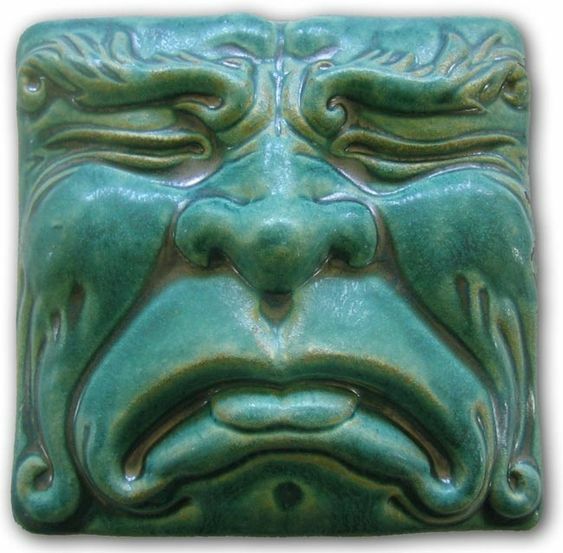 Art Nouveau Vintage Ceramic Tile Rare REPRODUCTION – Flat Surface, Not 3D !!