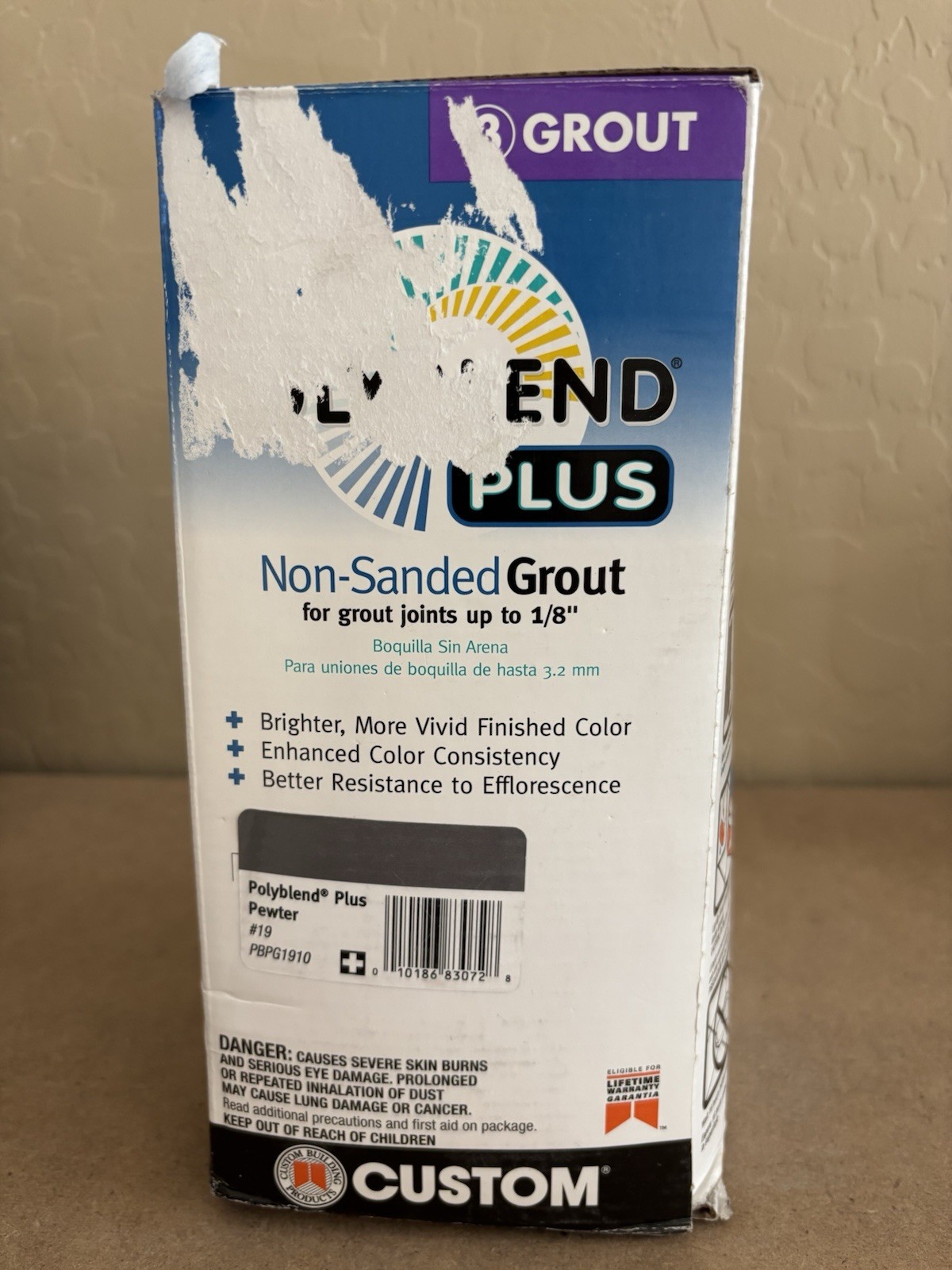 Custom Building Products PolyBlend Plus Non-Sanded Grout Pewter 10 lbs