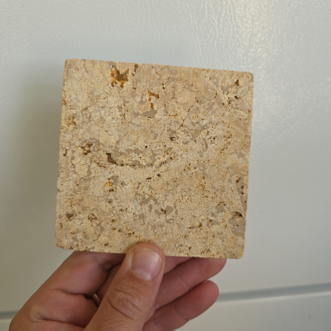 (1) Florida Tiĺe Pietra Art GIALLO Limestone 4×4 Off-White Beige Made In Turkey