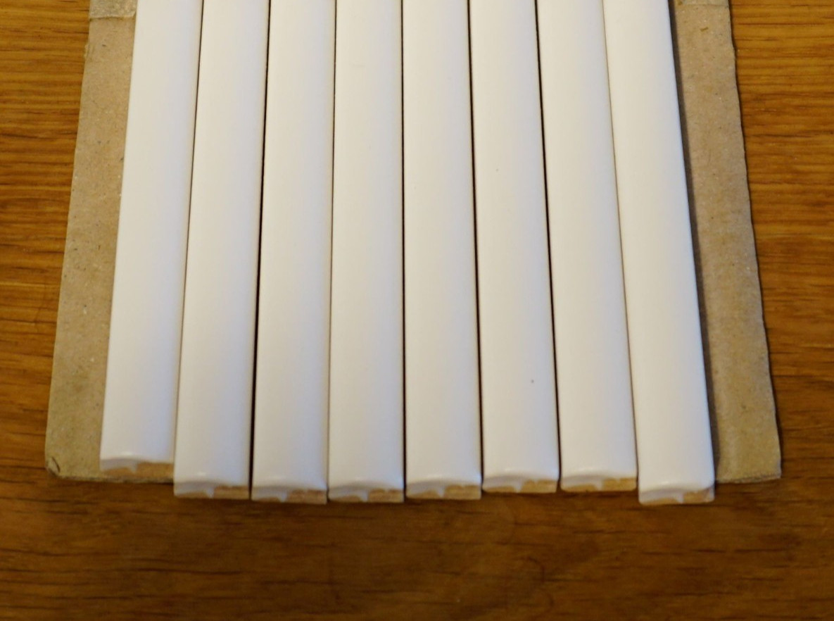 11 Glazed Ceramic Wall Tiles – 200 x 12 x 7 mm White Listello Straight Liner
