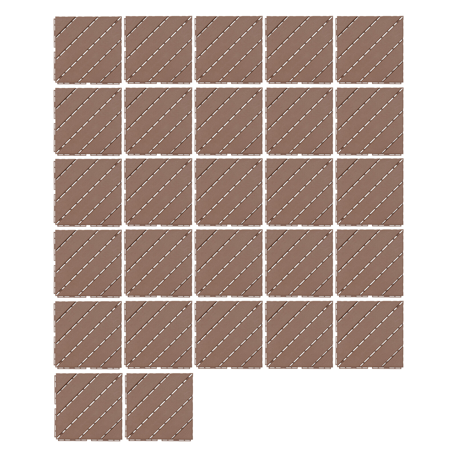 27 PACK Plastic Interlocking Deck Tiles Outdoor Patio Flooring Coffee 12″x12″.