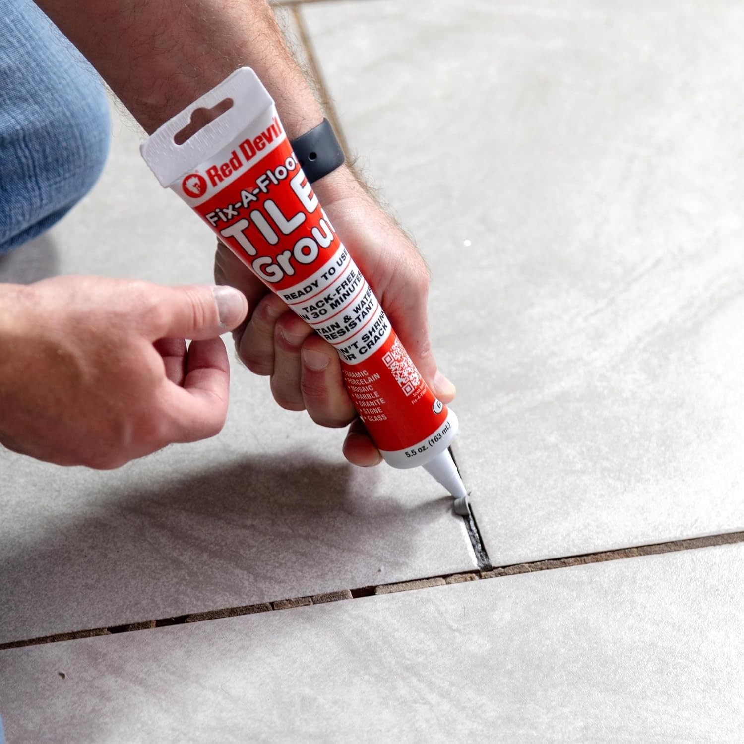 Versatile White Grout for Ceramic, Marble & More – 5.5oz Squeeze Tube