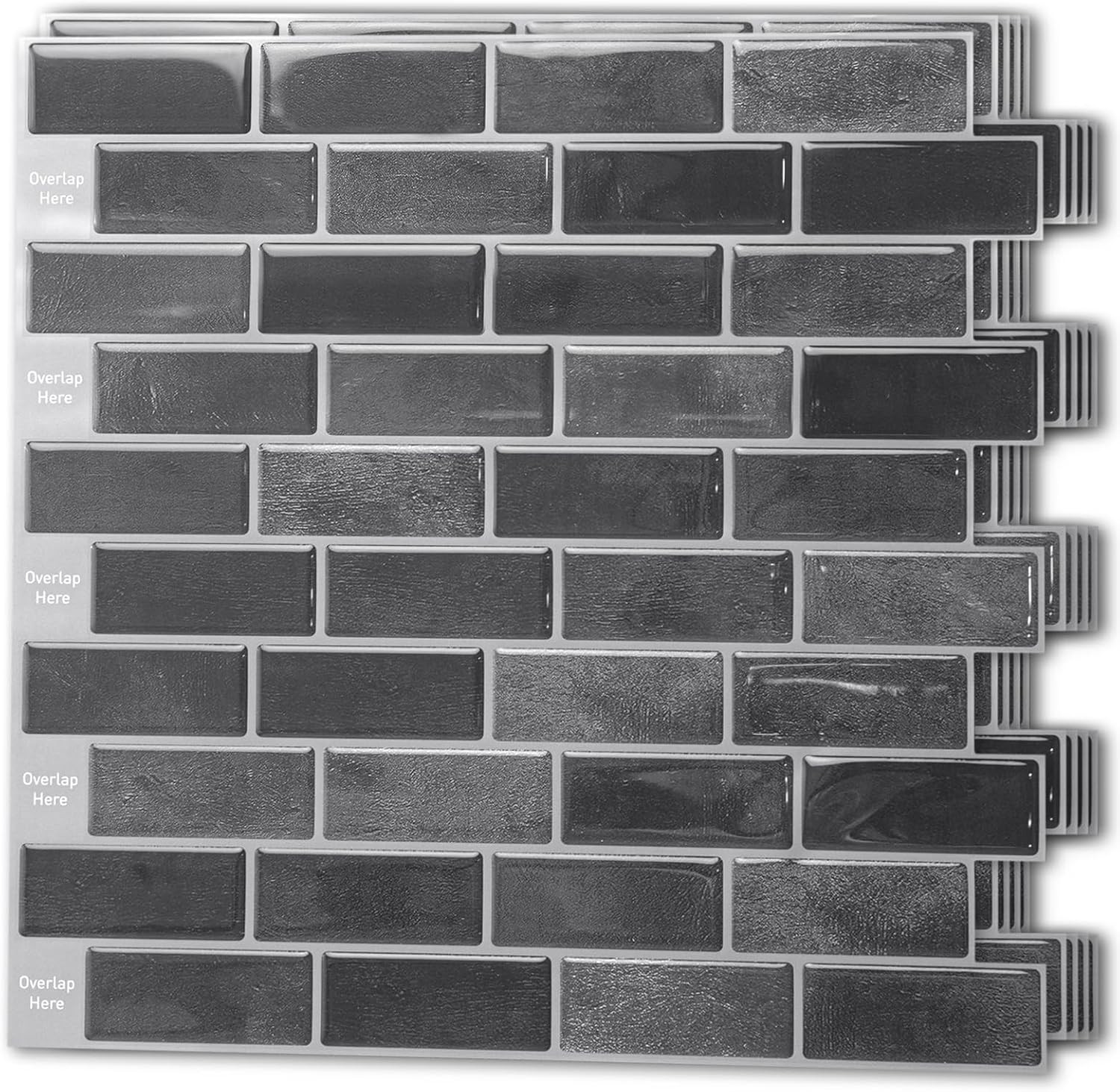 10-Sheet Peel and Stick Backsplash Tile for Kitchen – 12”×12” Stick on Wall Tile
