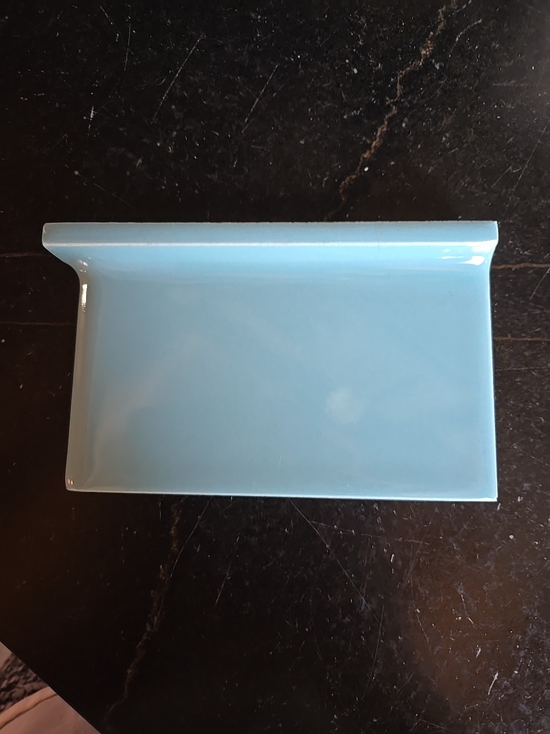 Vtg 6 1/8″ X 3 7/8″ Corner Cove Base Aqua Blue Tile NOS Robertson