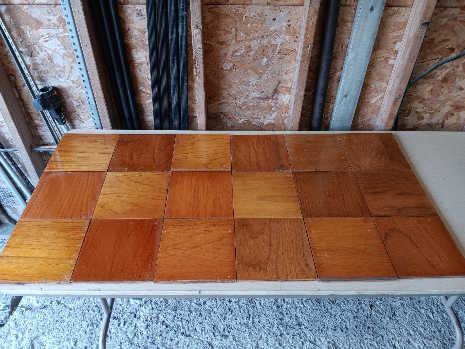 1 pc. Vtg. BRUCE Oak 9×9 Parquet Floor Tile REFINISHED floor Reclaim Recycle