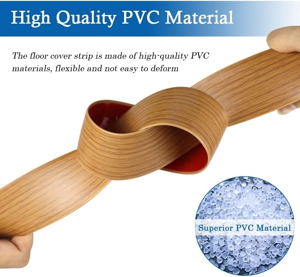 Elegant Wood Grain Self-Adhesive Floor Transition Strip 3″ Wide – Light Brown