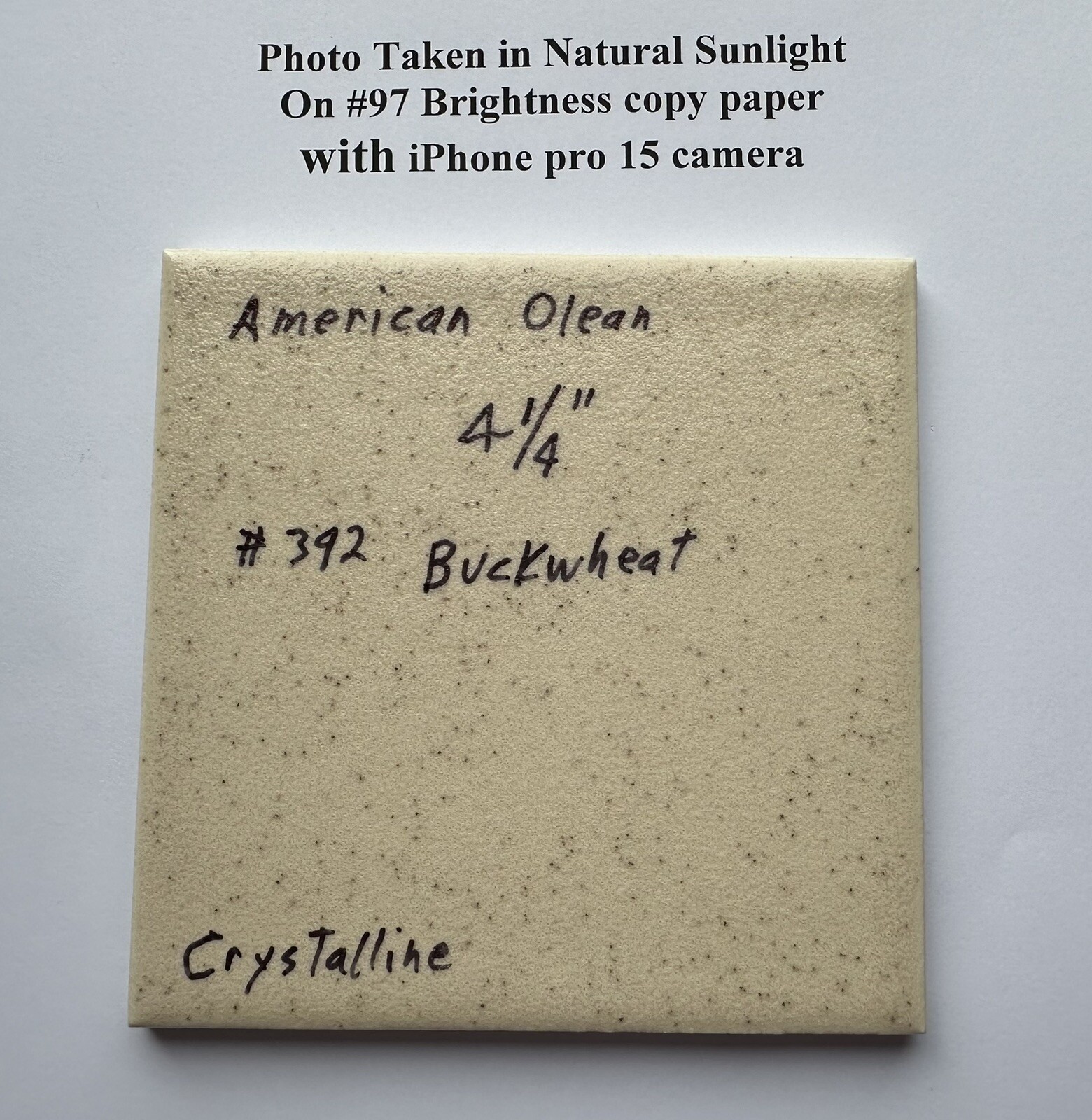 1 pc. Buckwheat: 4-1/4″ Crystalline Ceramic Tile, American Olean, Made 1980’s