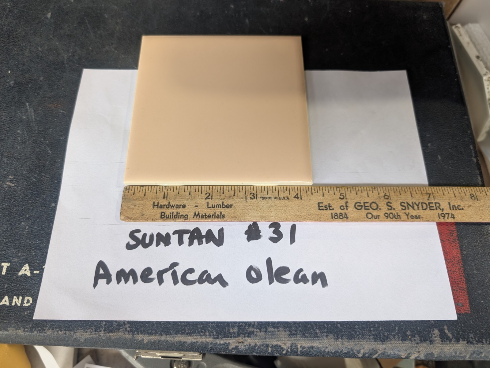 4 pcs American Olean Vintage Ceramic Wall Tile 4 1/4″ Suntan NEW Color 31